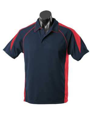 Premier Mens Polos Navy/Red 2XL