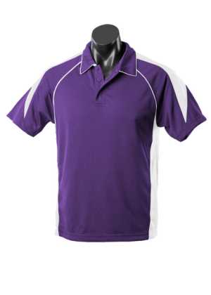 Premier Mens Polos Purple/White 2XL