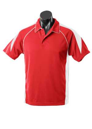 Premier Mens Polos Red/White 2XL
