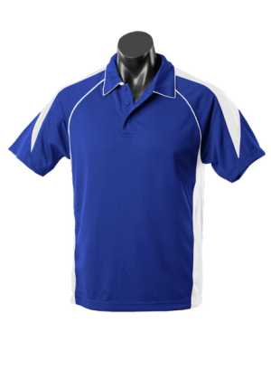 Premier Mens Polos Royal/White 2XL