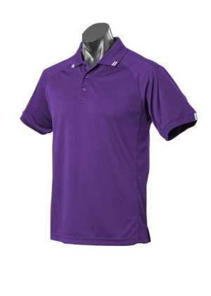 Flinders Mens Polos Purple/White 2XL