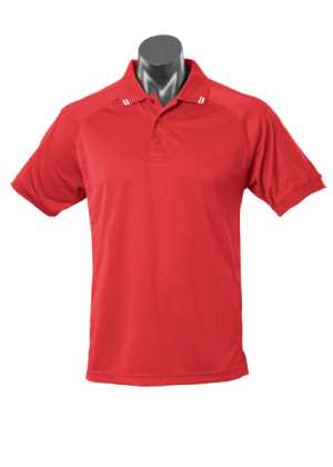 Flinders Mens Polos Red/White 2XL