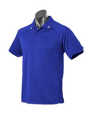 Flinders Mens Polos Royal/White 2XL