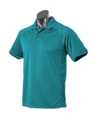 Flinders Mens Polos Teal/Black 2XL