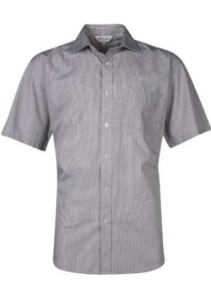 Toorak Mens Shirt Short Sleeve Black/White 2XL