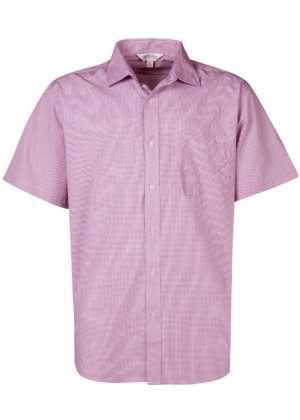 Toorak Mens Shirt Short Sleeve Purple/White 2XL
