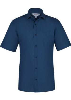 Belair Mens Shirt Short Sleeve Navy 2XL