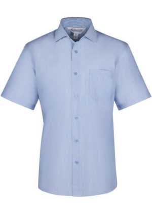 Belair Mens Shirt Short Sleeve Sky 2XL
