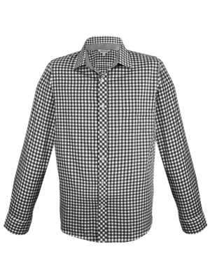 Mens Brighton Long Sleeve Shirt Black/White 2XL