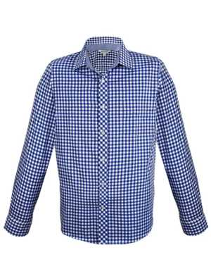 Mens Brighton Long Sleeve Shirt Navy/White 2XL
