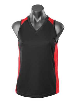 Premier Lady Singlets Black/Red 10