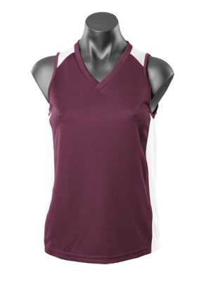 Premier Lady Singlets Burgundy/White 10