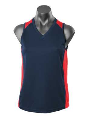 Premier Lady Singlets Navy/Red 10