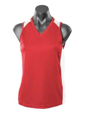 Premier Lady Singlets Red/White 10