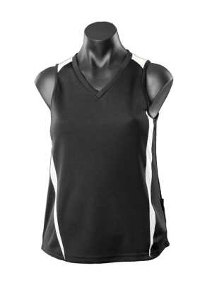 Eureka Lady Singlets Black/White 10