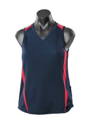Eureka Lady Singlets Navy/Red 10