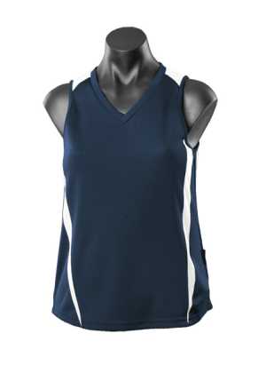 Eureka Lady Singlets Navy/White 10
