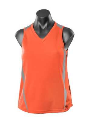 Eureka Lady Singlets Orange/Charcoal 10