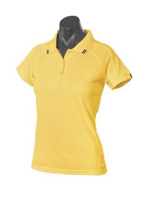 Flinders Lady Polos Canary/Black 10