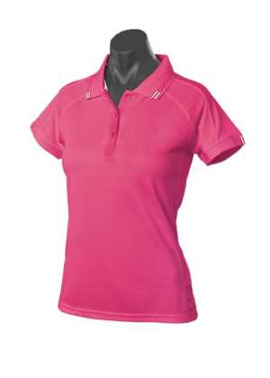 Flinders Lady Polos Pink/White 10