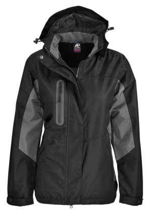 Ladies Sheffield Waterproof Jacket Black/Grey 10