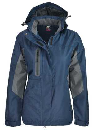 Ladies Sheffield Waterproof Jacket Navy/Grey 10