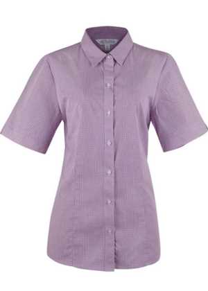 Toorak Lady Shirt Short Sleeve Purple/White 10