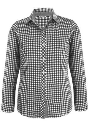 Brighton Ladies Long Sleeve Blouse Black/White 10