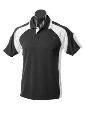 Kids Murray Polo Black/White/Ashe 10