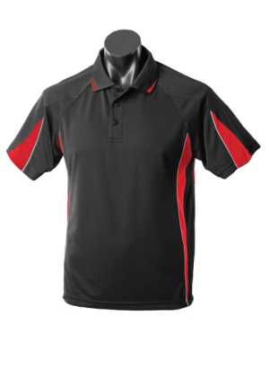 Eureka Kids Polo Black/Red/Ashe 10