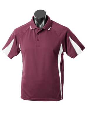 Eureka Kids Polo Maroon/White/Ashe 10