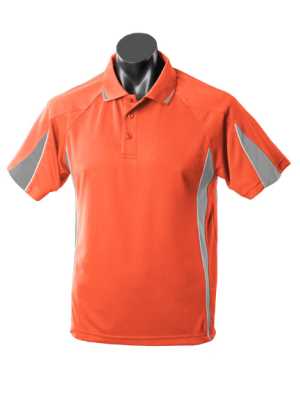 Eureka Kids Polo Orange/Charcoal/White 10