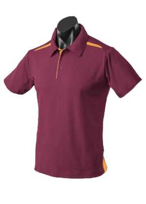 Paterson Kids Polos Maroon/Gold 10