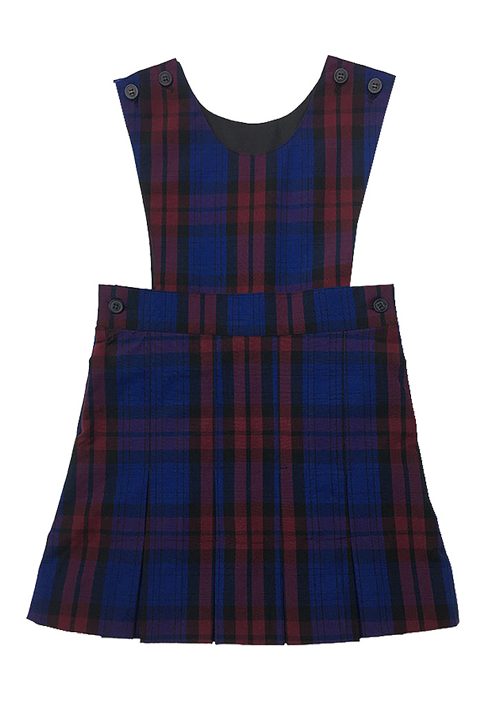 Catholic School Pinafore Blue/Red Tartan