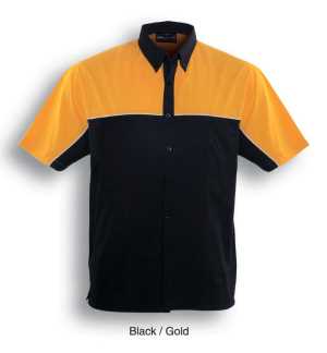Mens Motor Shirt Gold/Black 2XL