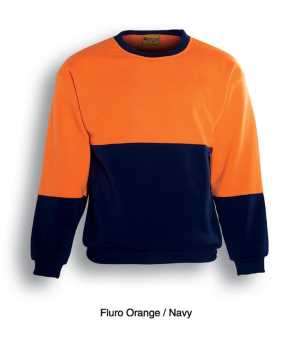 UNISEX ADULTS HI-VIS SLOPPY JOE Fluro Orange Navy 2XL