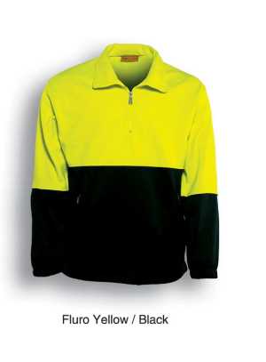 Adults Hi-Vis 1/2 Zip Fleece Yellow/Black 2XL