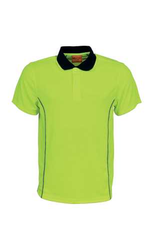 Hi-Vis Stitch Essentials Polo Fluoro Yellow/Navy 2XL