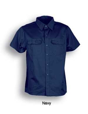 Cotton Drill Work Shirt S/S Navy 2XL
