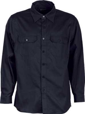 Cotton Drill Work Shirt L/S Black 2XL