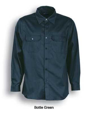 Cotton Drill Work Shirt L/S Bottle 2XL