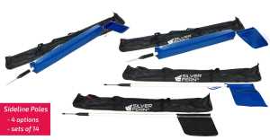 Sideline Pole & Spike with PVC Flag & Protector 14 Set Blue