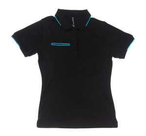 Matrix Womens Polo Black/Pacific Blue 10