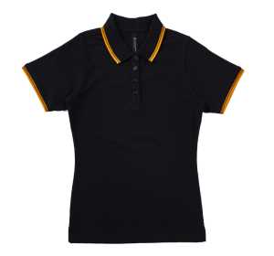 Prime Womens Polo Black/Rich Gold 10