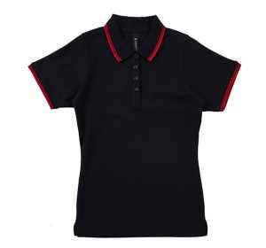 Prime Womens Polo Black/Red 10