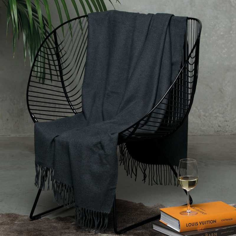 Mt Lodge Merino Blanket Charcoal
