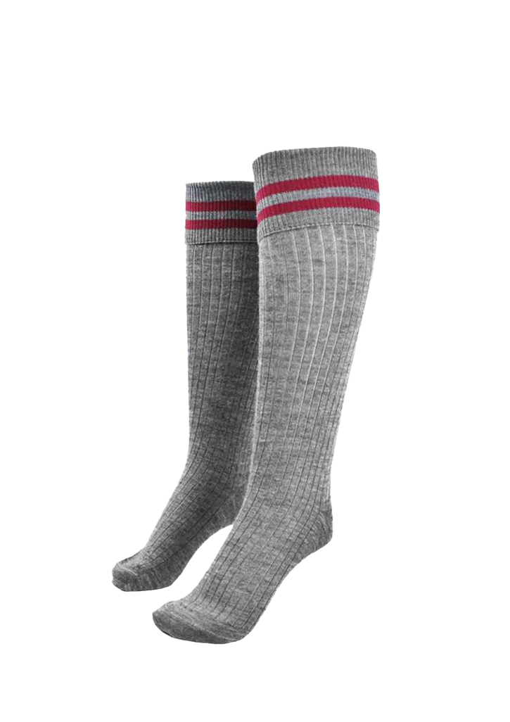 Bunnell Knee Length Wool Sock Charcoal/Maroon