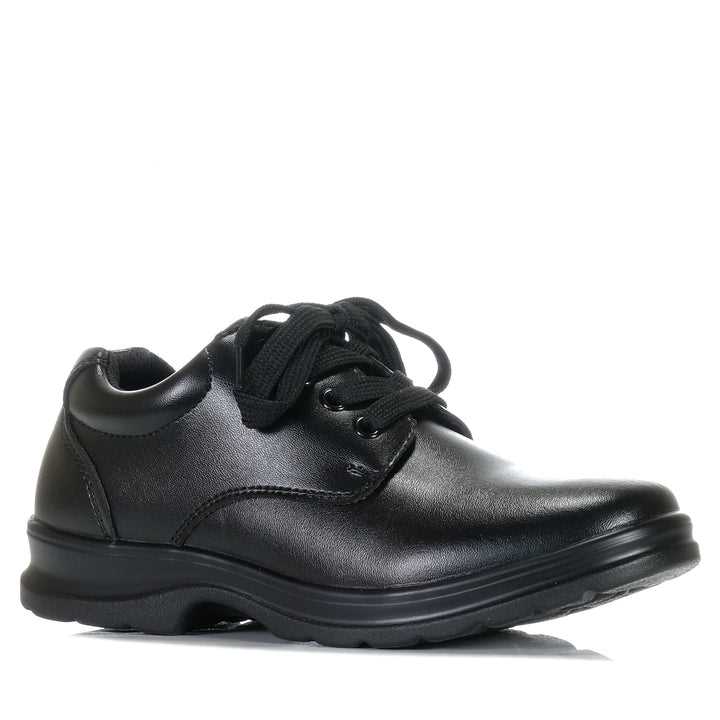Grosby Black Leather Lace-up Shoes