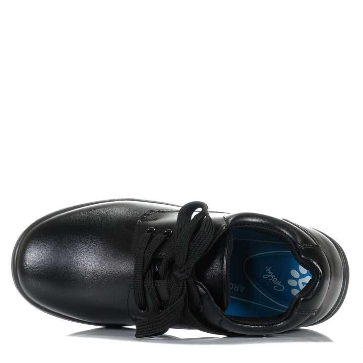 Grosby Black Leather Lace-up Shoes