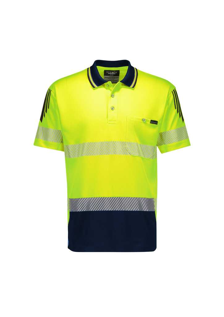 Mens Hi Vis Flux Taped Short Sleeve Polo